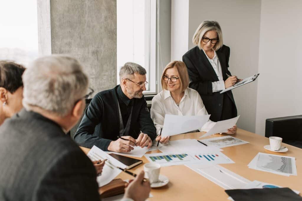 A business owners looking at a retirement plans