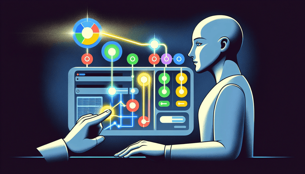 Illustration of a person using Zapier's dashboard and creating a new zap