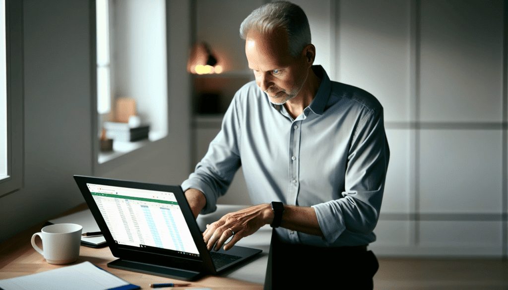 Photo of a person updating data in Google Sheets